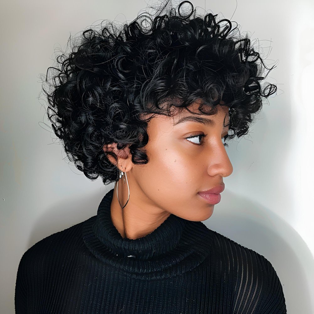 Girl in Tapered Curly haircut