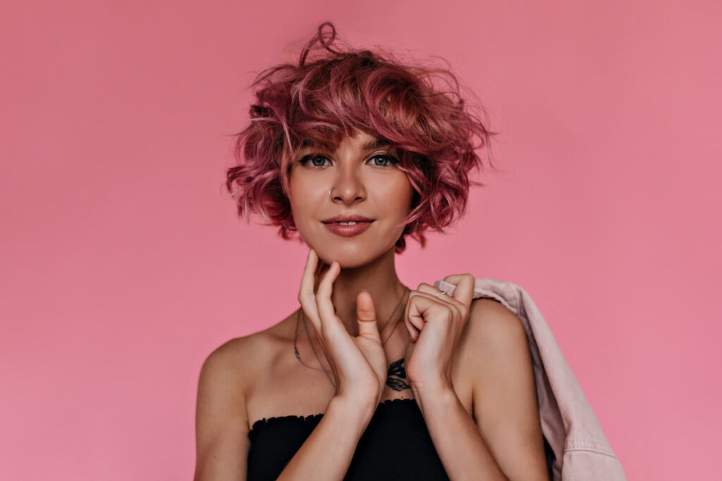 Girl in Pixie Cut with Curls